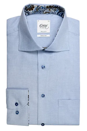 Blue regular fit shirt with contrast details