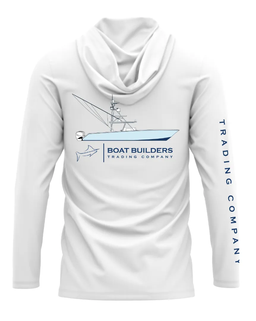 Boat Builders Trading Co. Performance Hooded Long Sleeve - Center Console w Tower