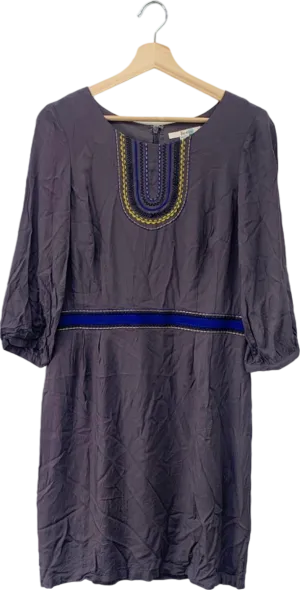 Boden Purple Embroidered Dress UK 14