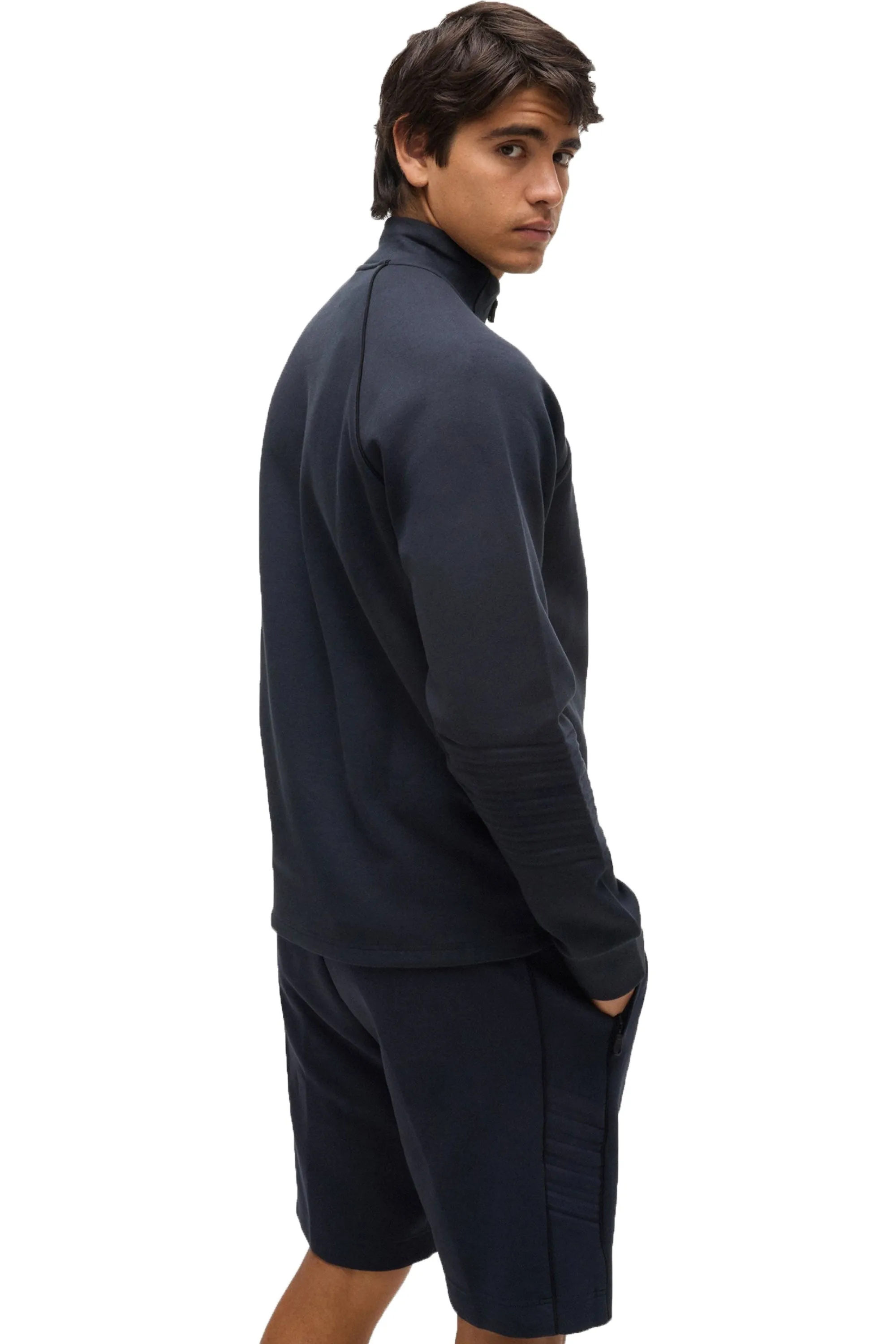 Boss Sweat 1 Half Zip Knitwear Dark Blue