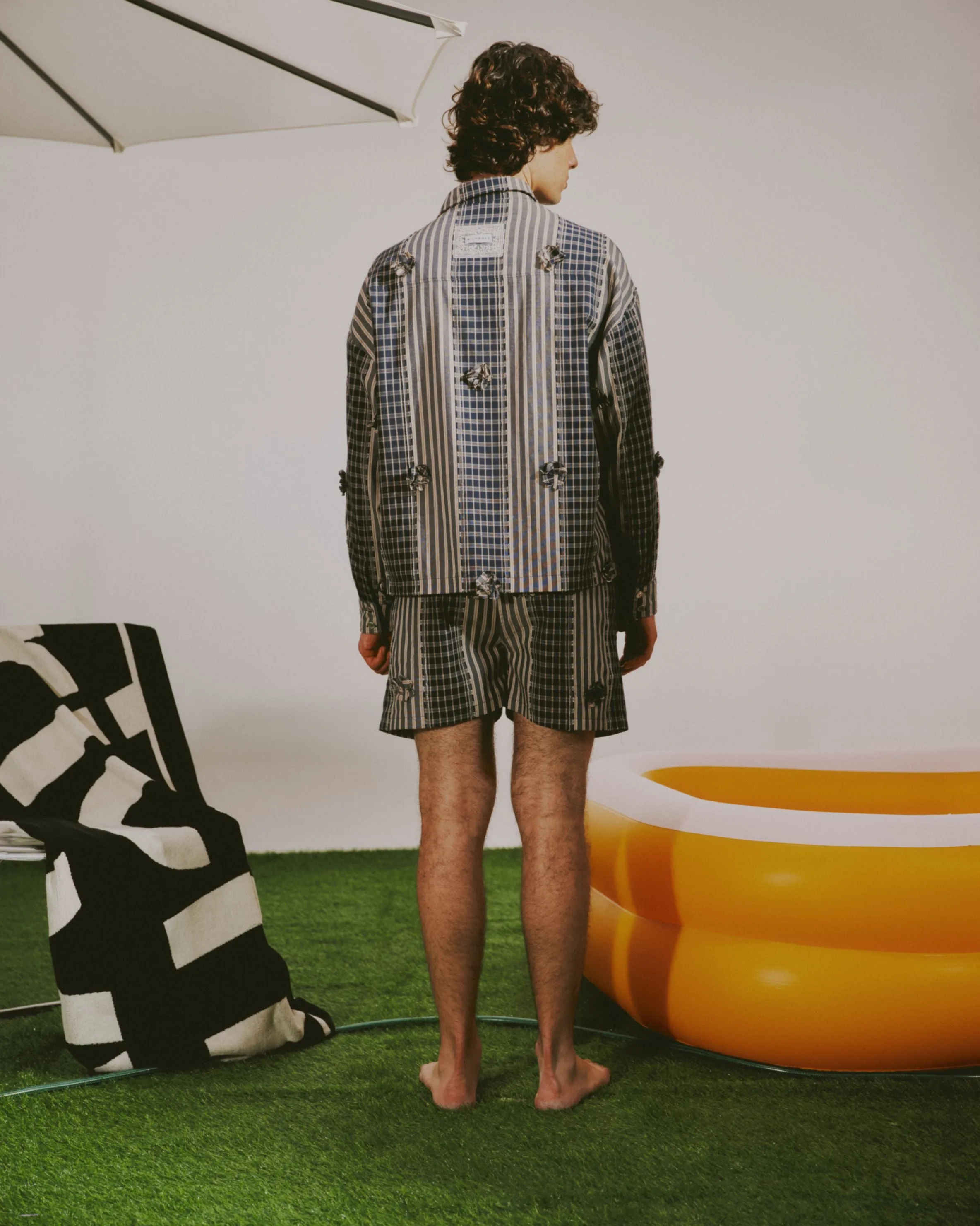Box Polo Longsleeve Plaid - Navy Blue