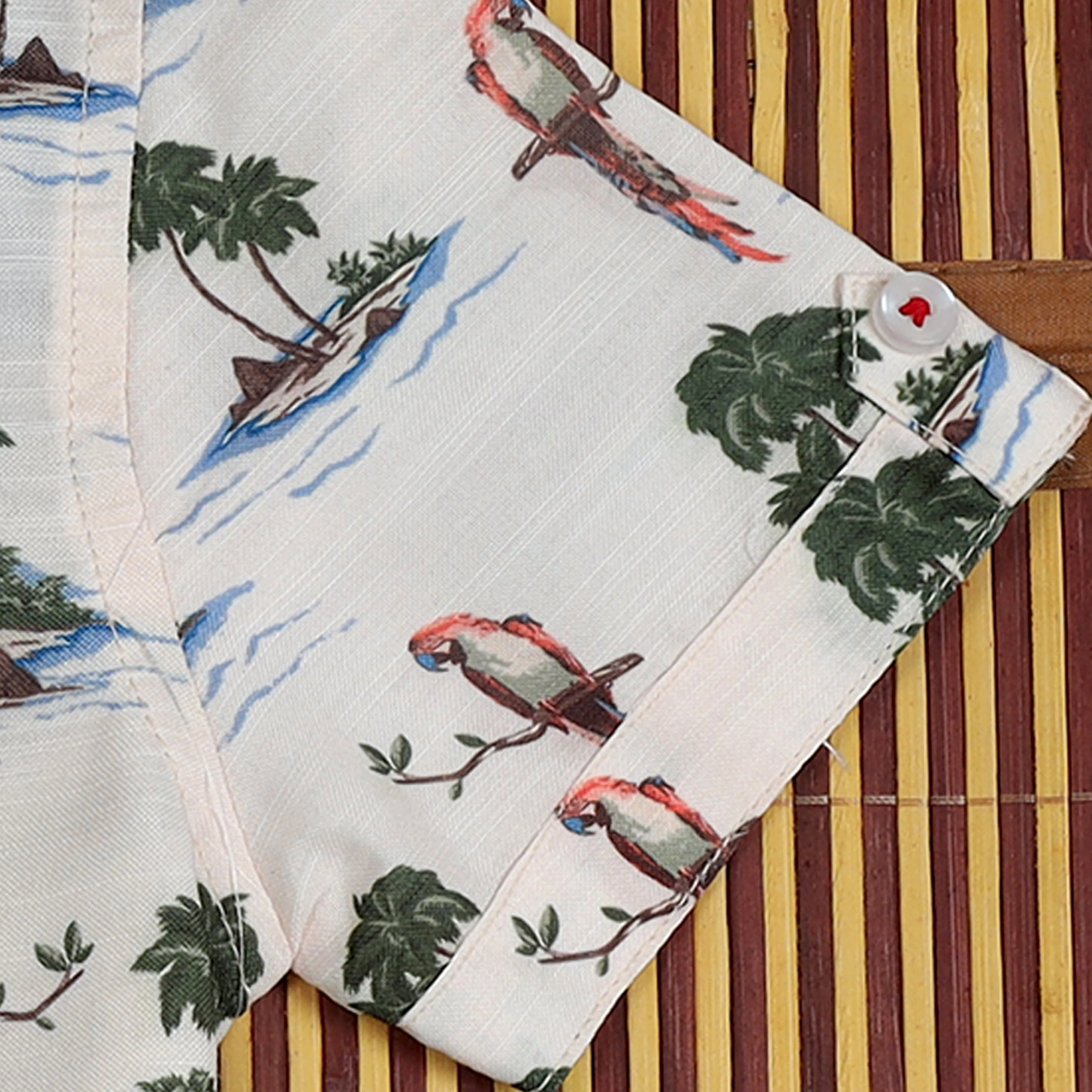 Boys Cartoon Printed Shirt Off White