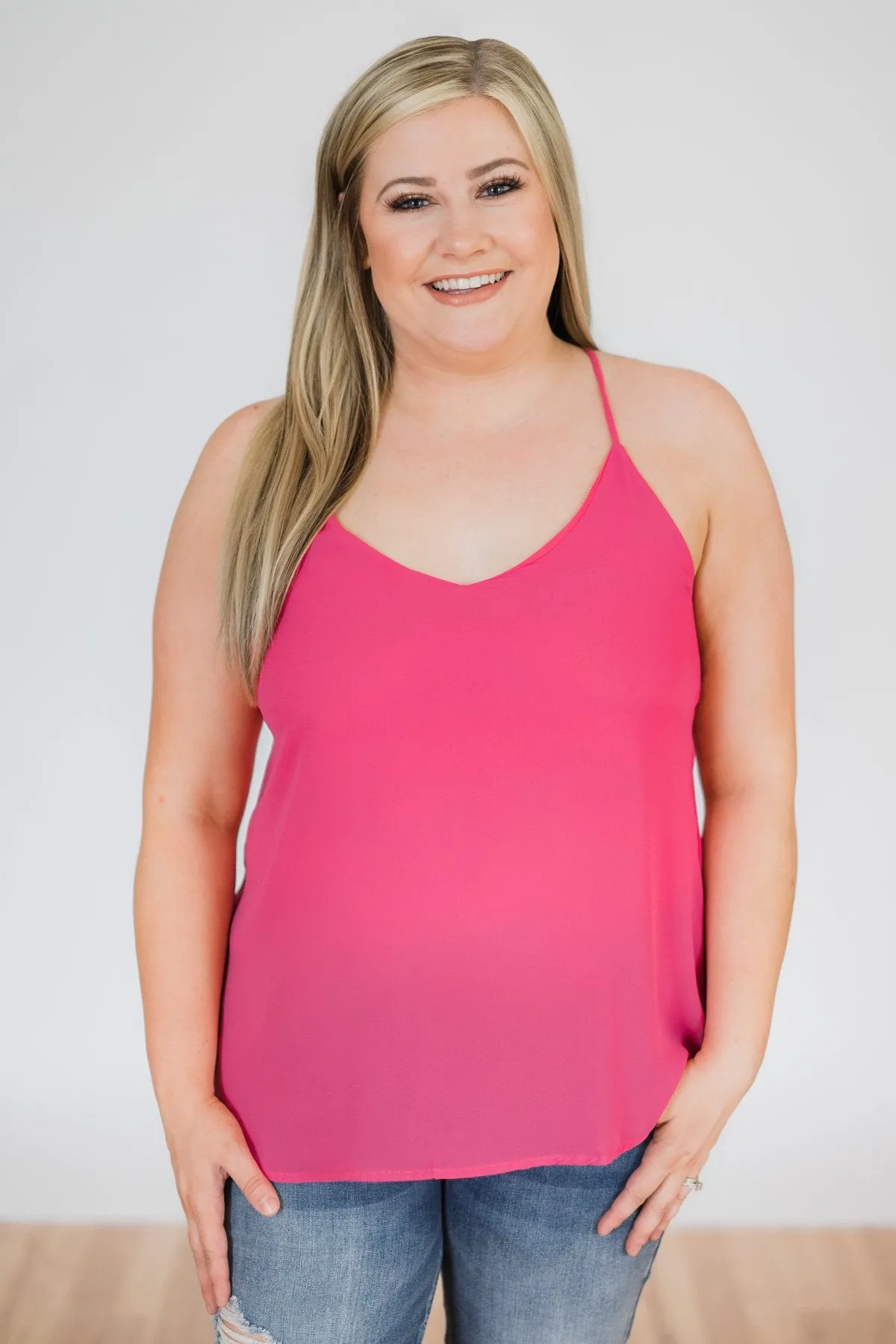 Brighten My Day Tank Top- Fuchsia