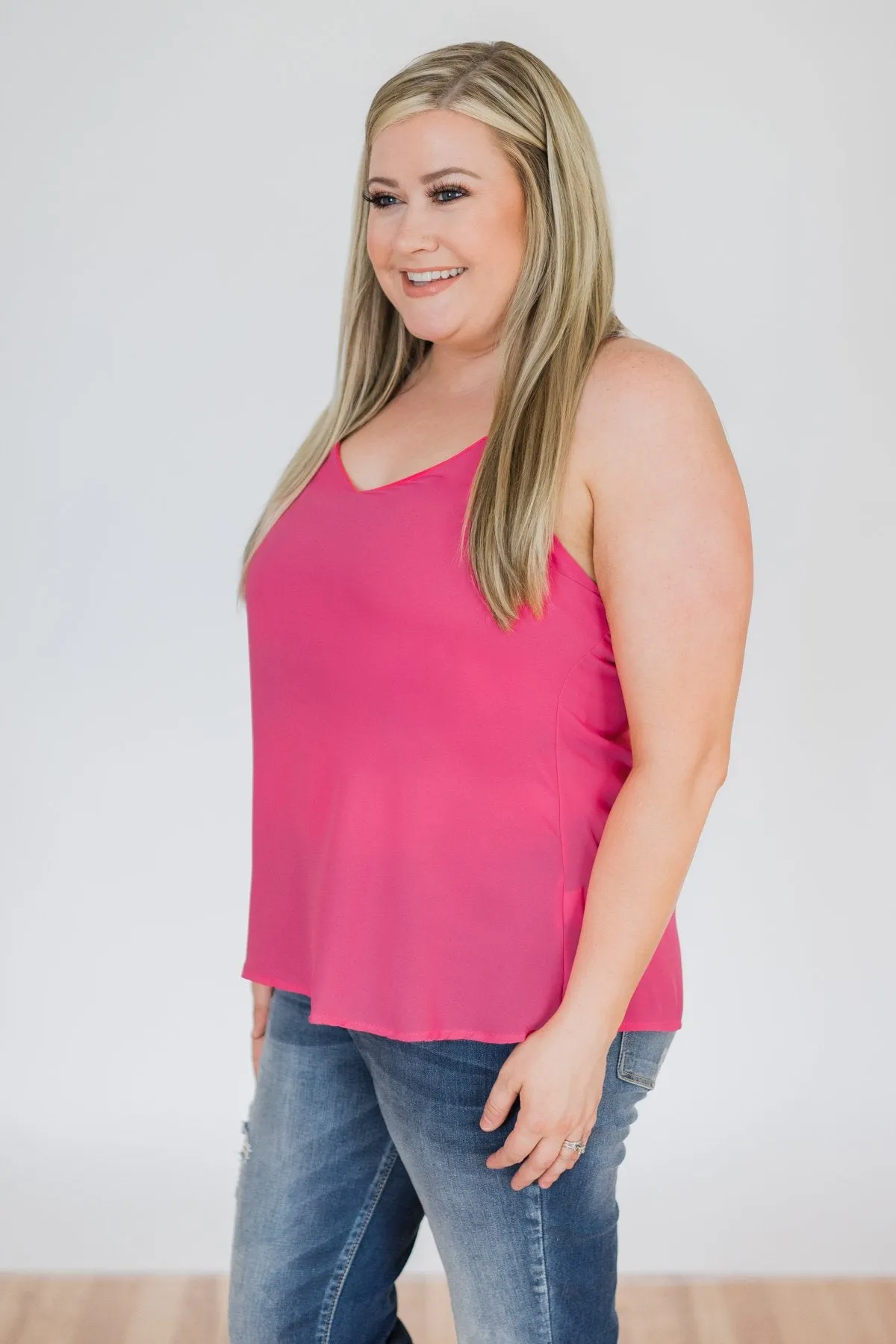 Brighten My Day Tank Top- Fuchsia