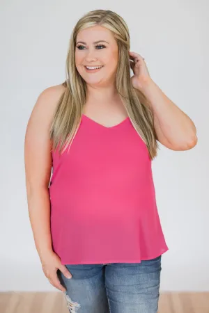 Brighten My Day Tank Top- Fuchsia