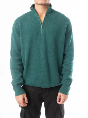 Brooks Brothers Wool Quater Zip Green Sweater