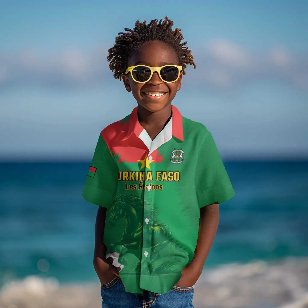Burkina Faso Football Custom Kid Hawaiian Shirt Go Stallions LT15