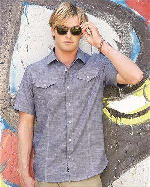 Burnside Men's Textured Flap Pocket Dress Shirt - 9247