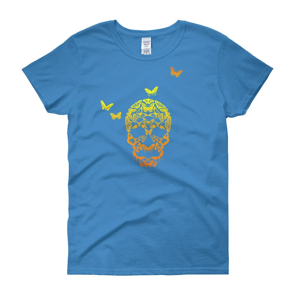 Butterfly Skull Fitted T-Shirt