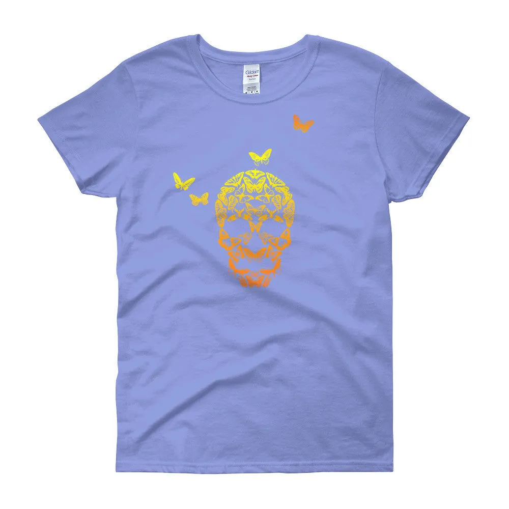 Butterfly Skull Fitted T-Shirt