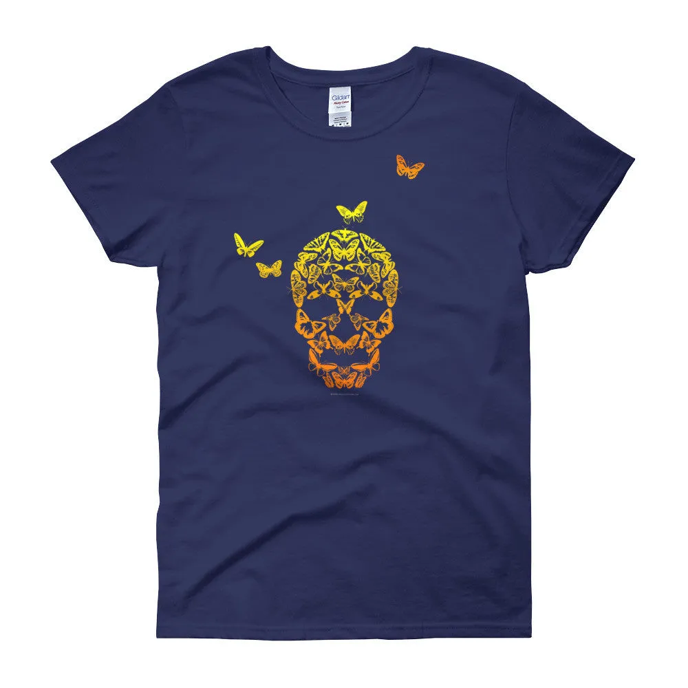 Butterfly Skull Fitted T-Shirt