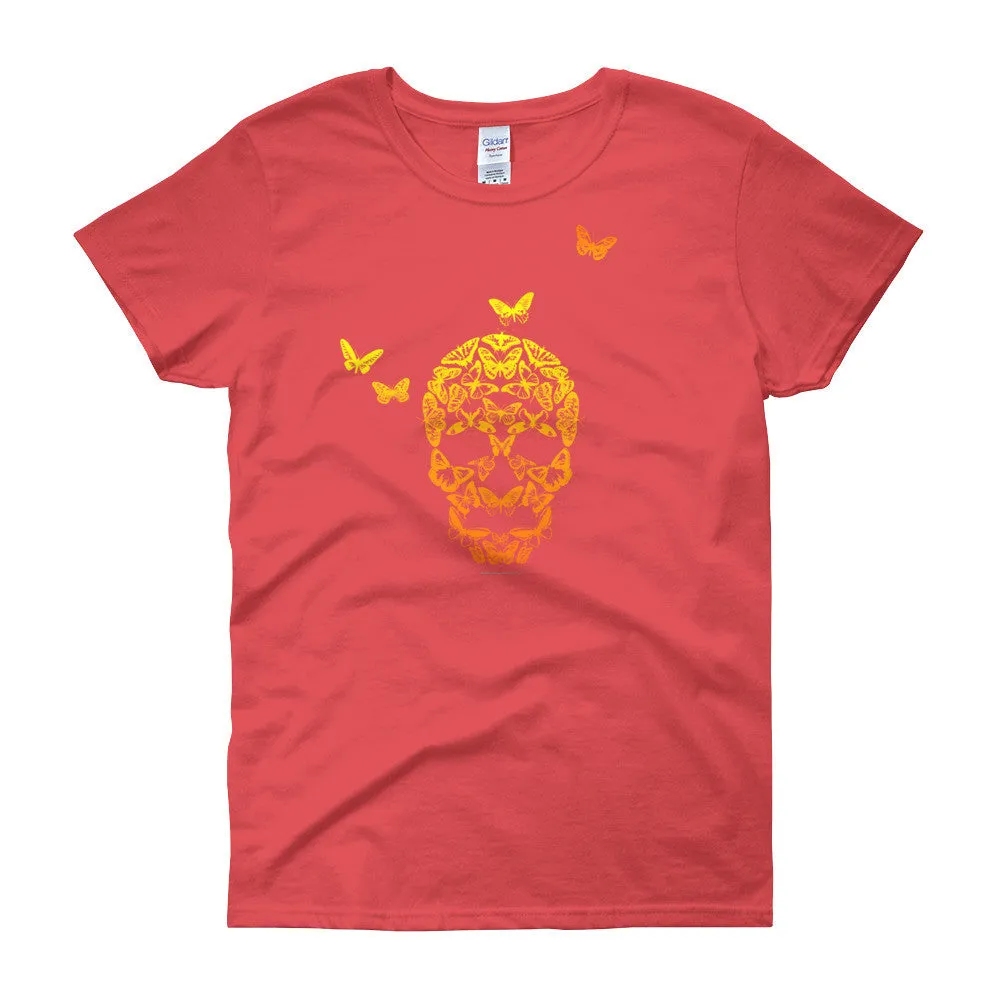 Butterfly Skull Fitted T-Shirt