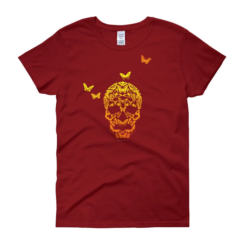 Butterfly Skull Fitted T-Shirt