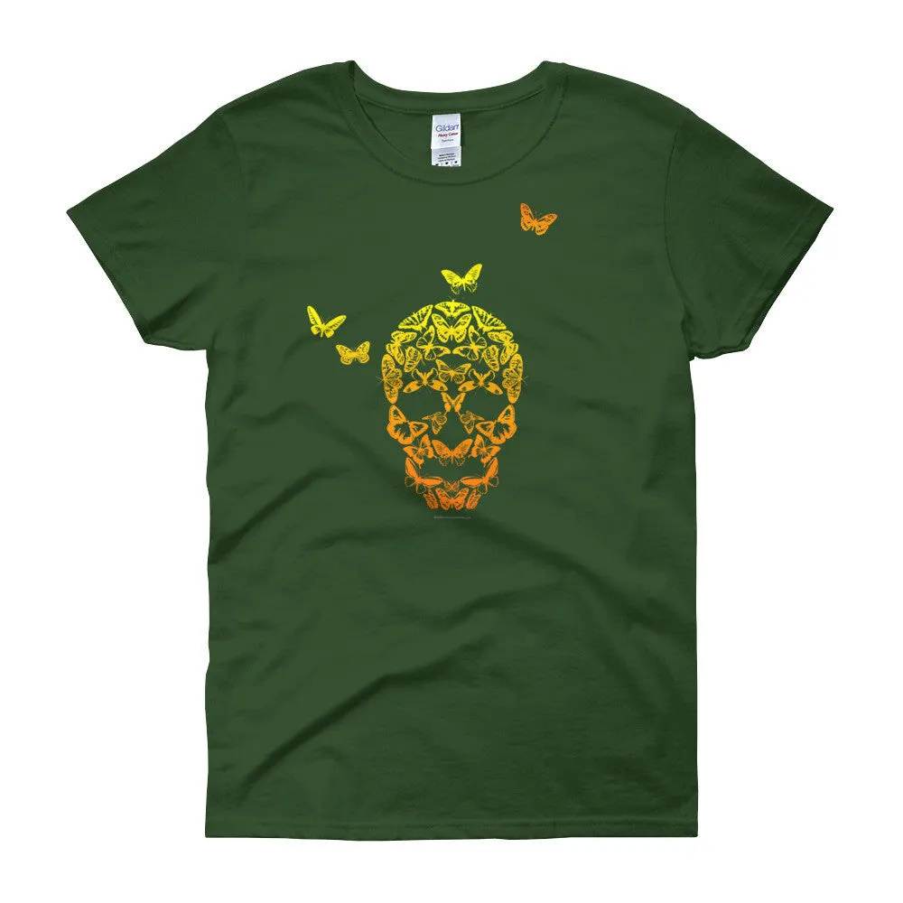 Butterfly Skull Fitted T-Shirt