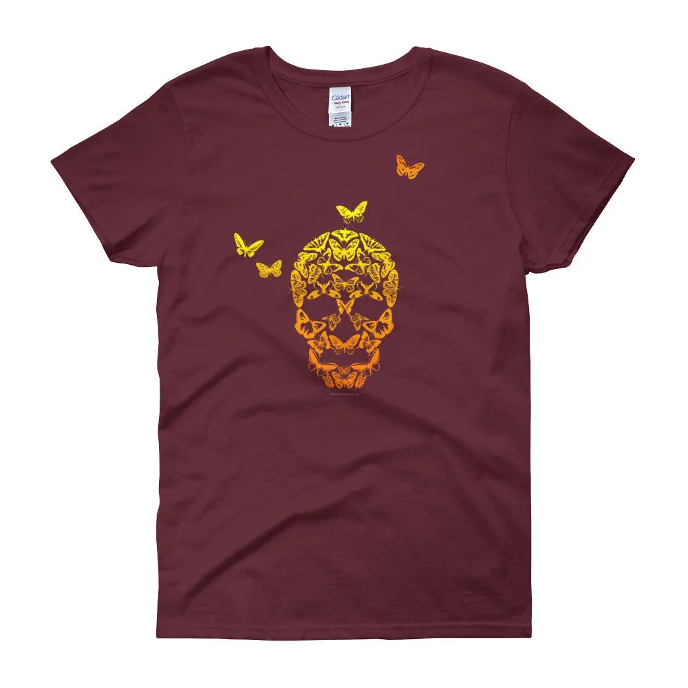 Butterfly Skull Fitted T-Shirt