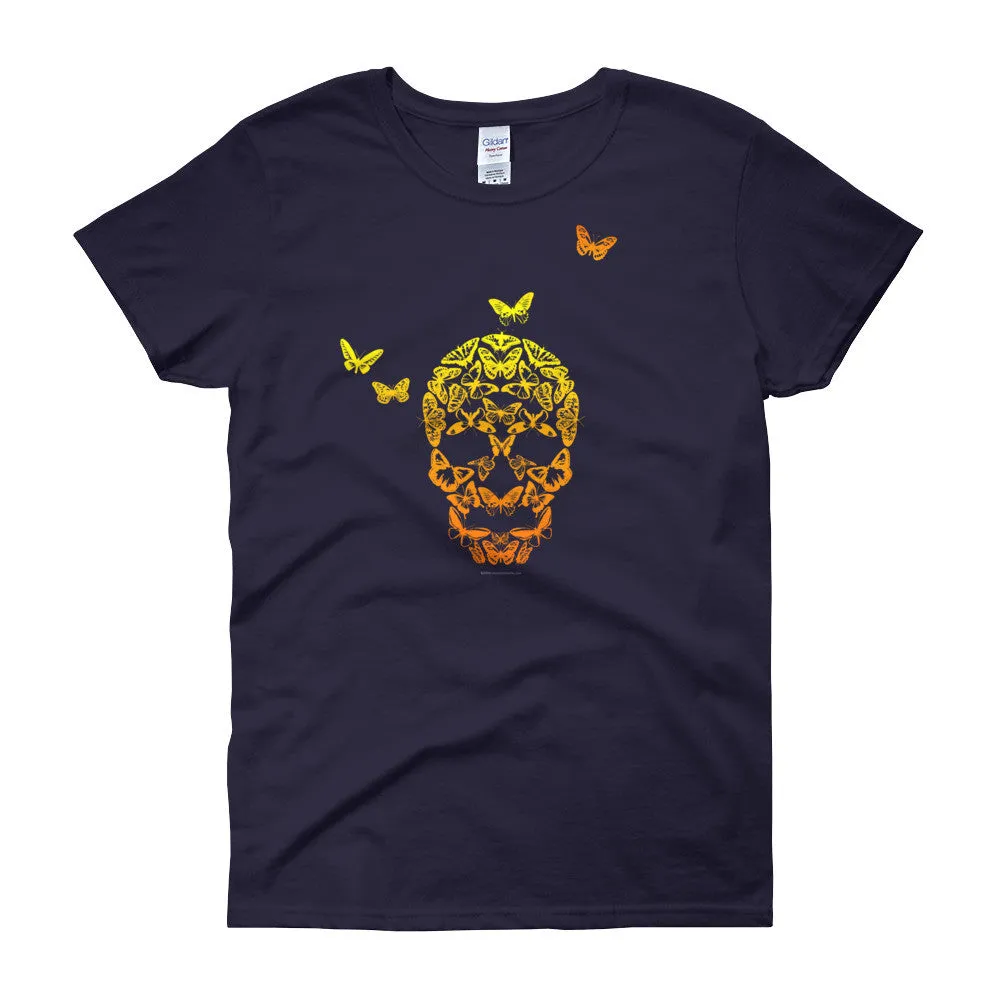 Butterfly Skull Fitted T-Shirt