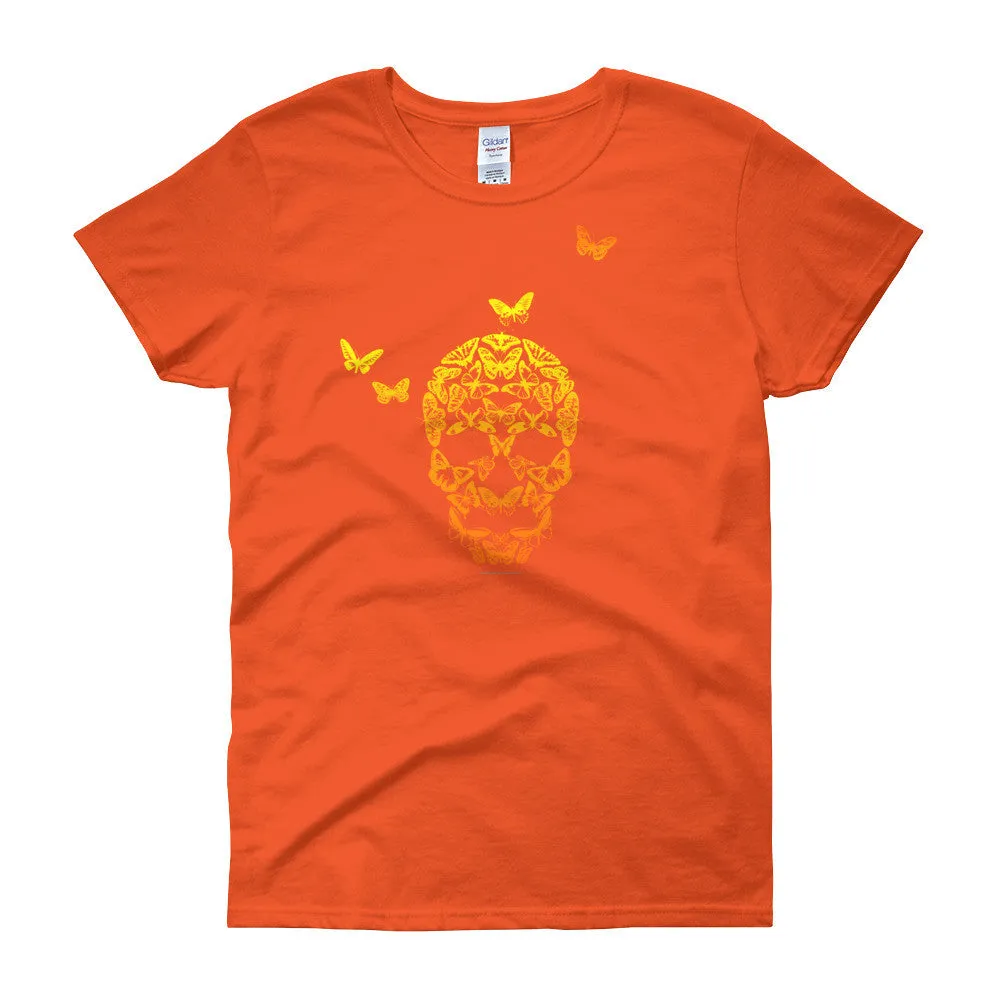 Butterfly Skull Fitted T-Shirt
