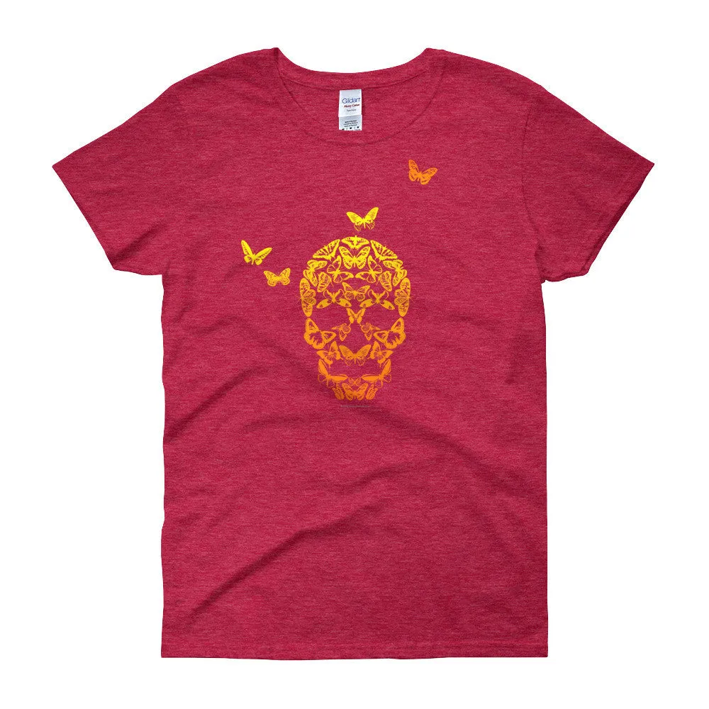Butterfly Skull Fitted T-Shirt