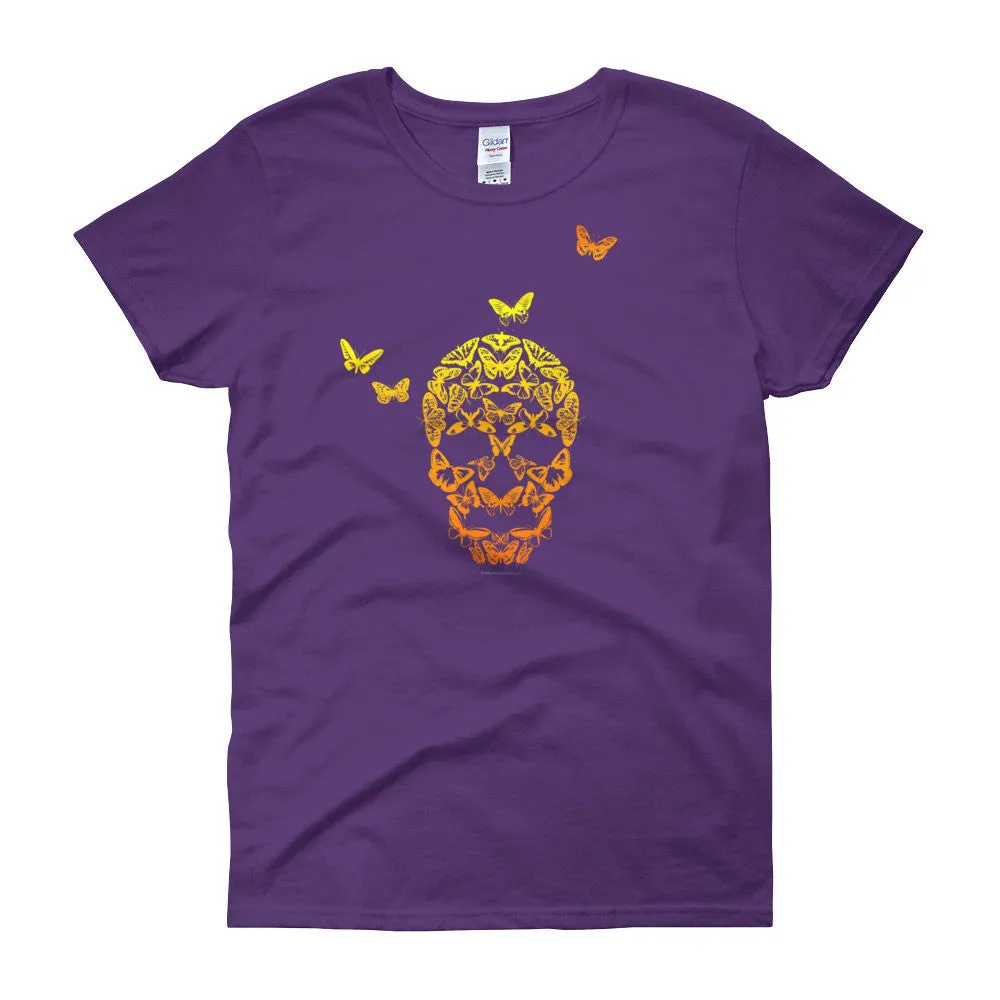 Butterfly Skull Fitted T-Shirt