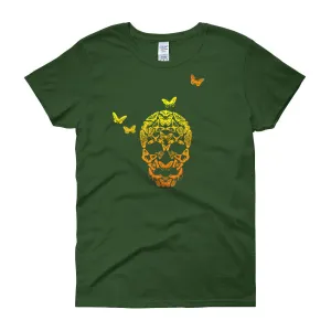 Butterfly Skull Fitted T-Shirt