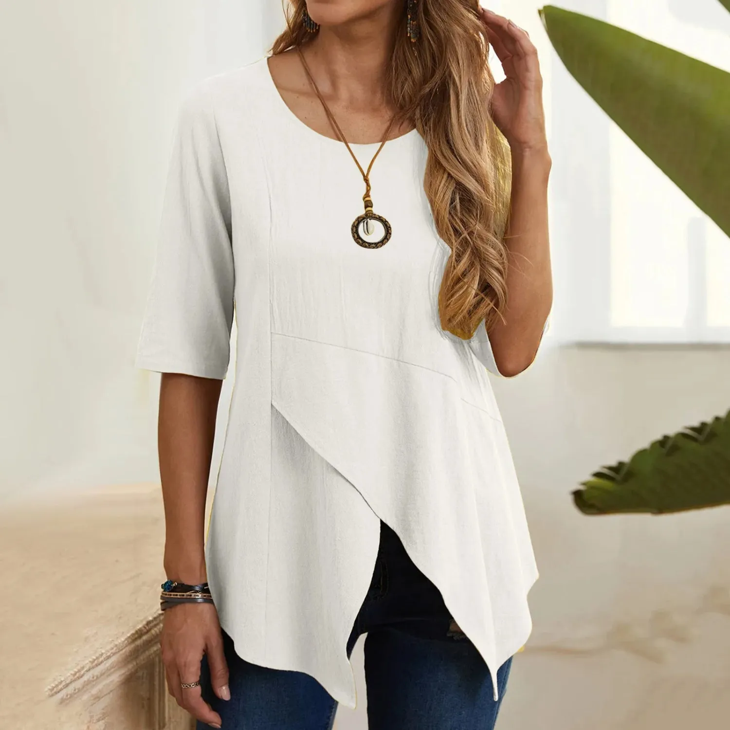 ByLina - Blouse with o-neck.