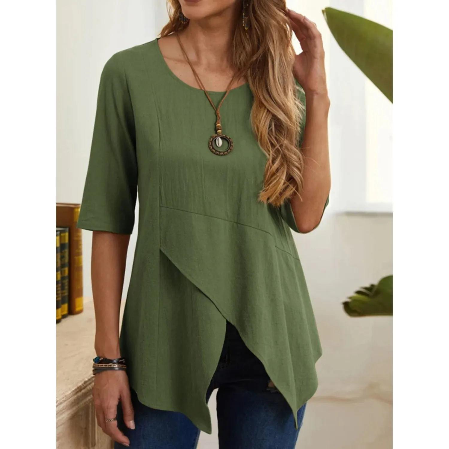 ByLina - Blouse with o-neck.