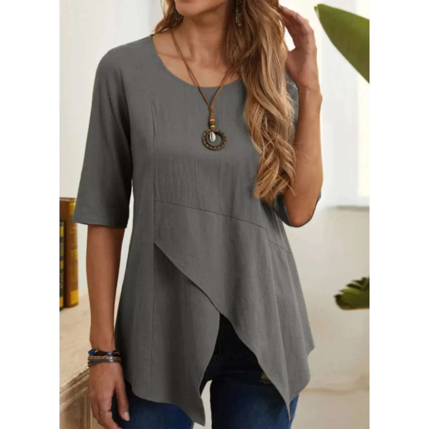 ByLina - Blouse with o-neck.