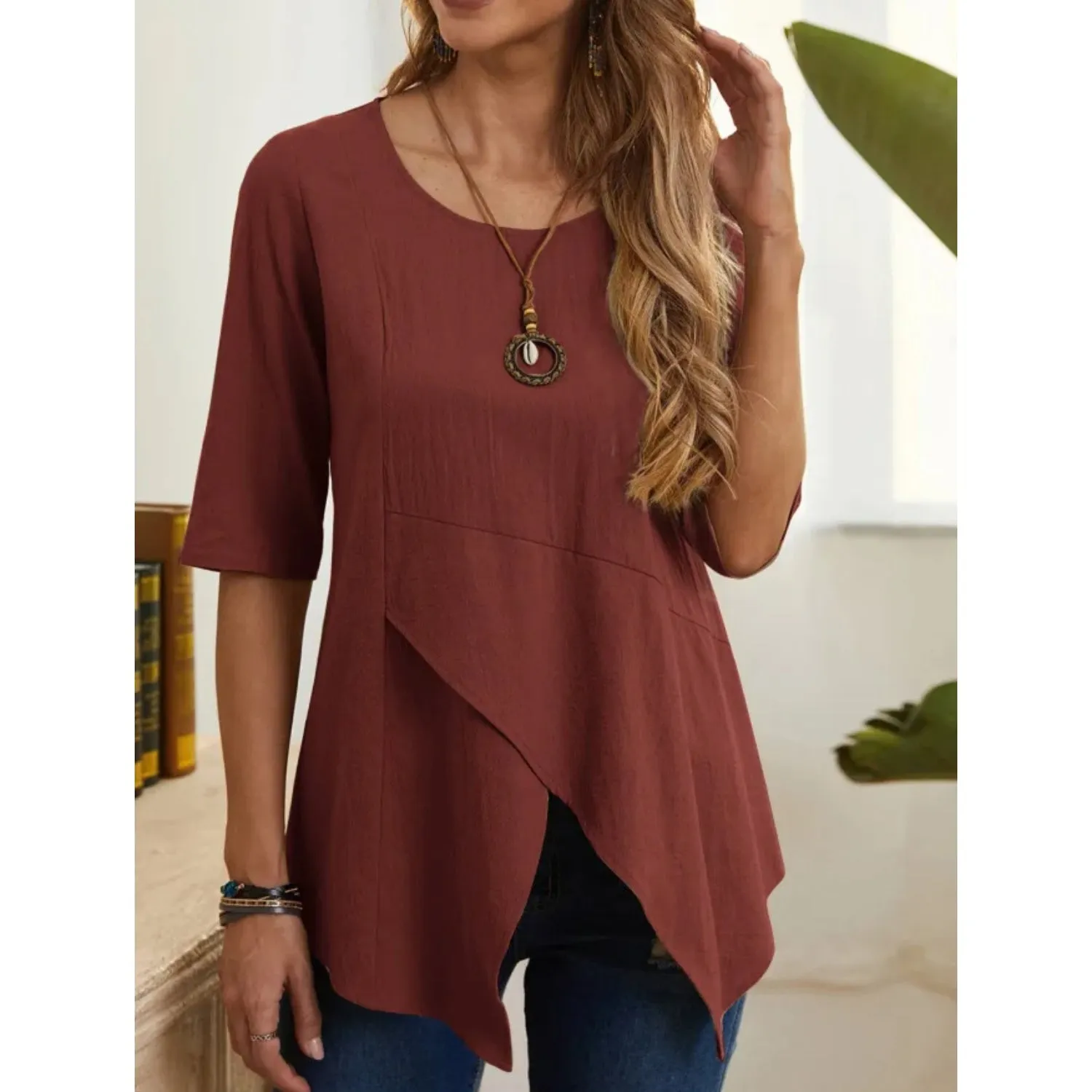 ByLina - Blouse with o-neck.