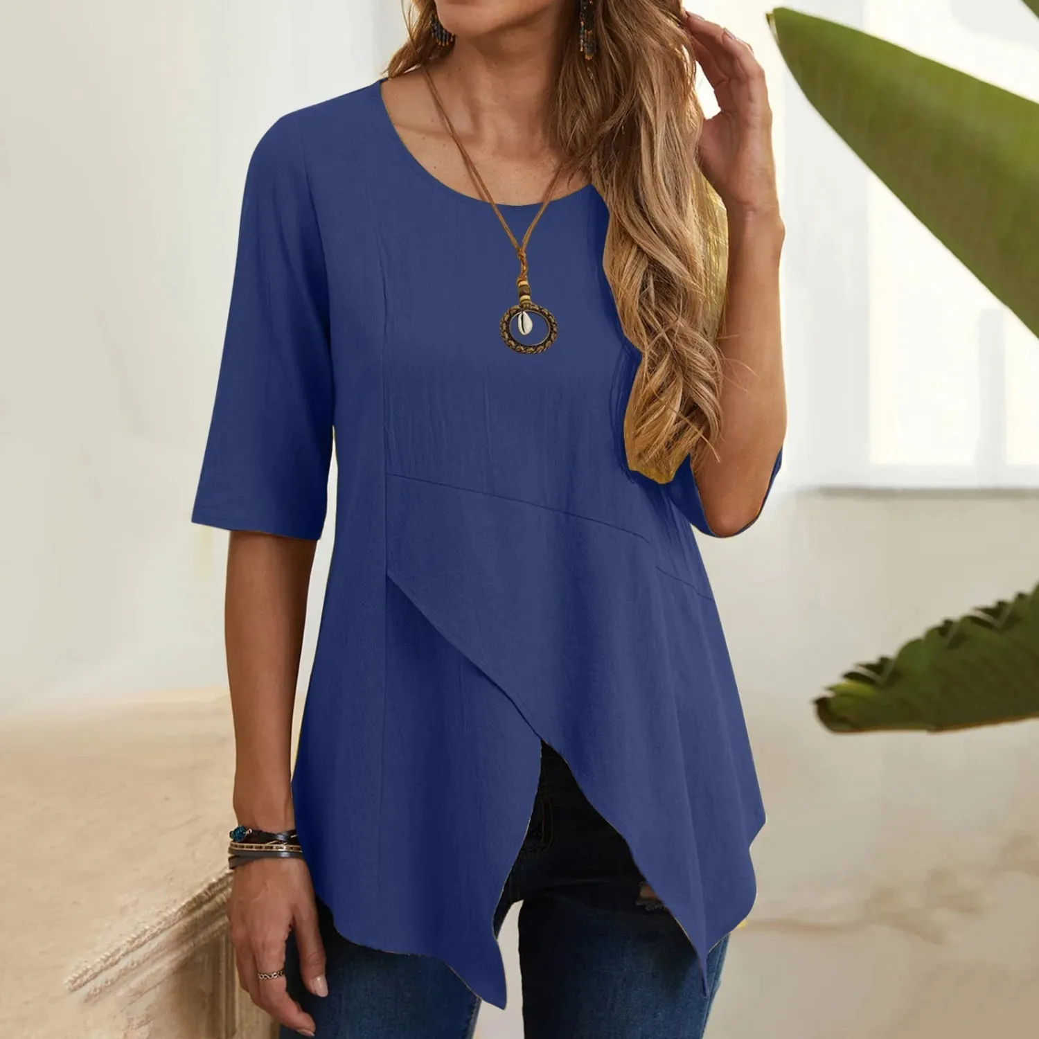 ByLina - Blouse with o-neck.