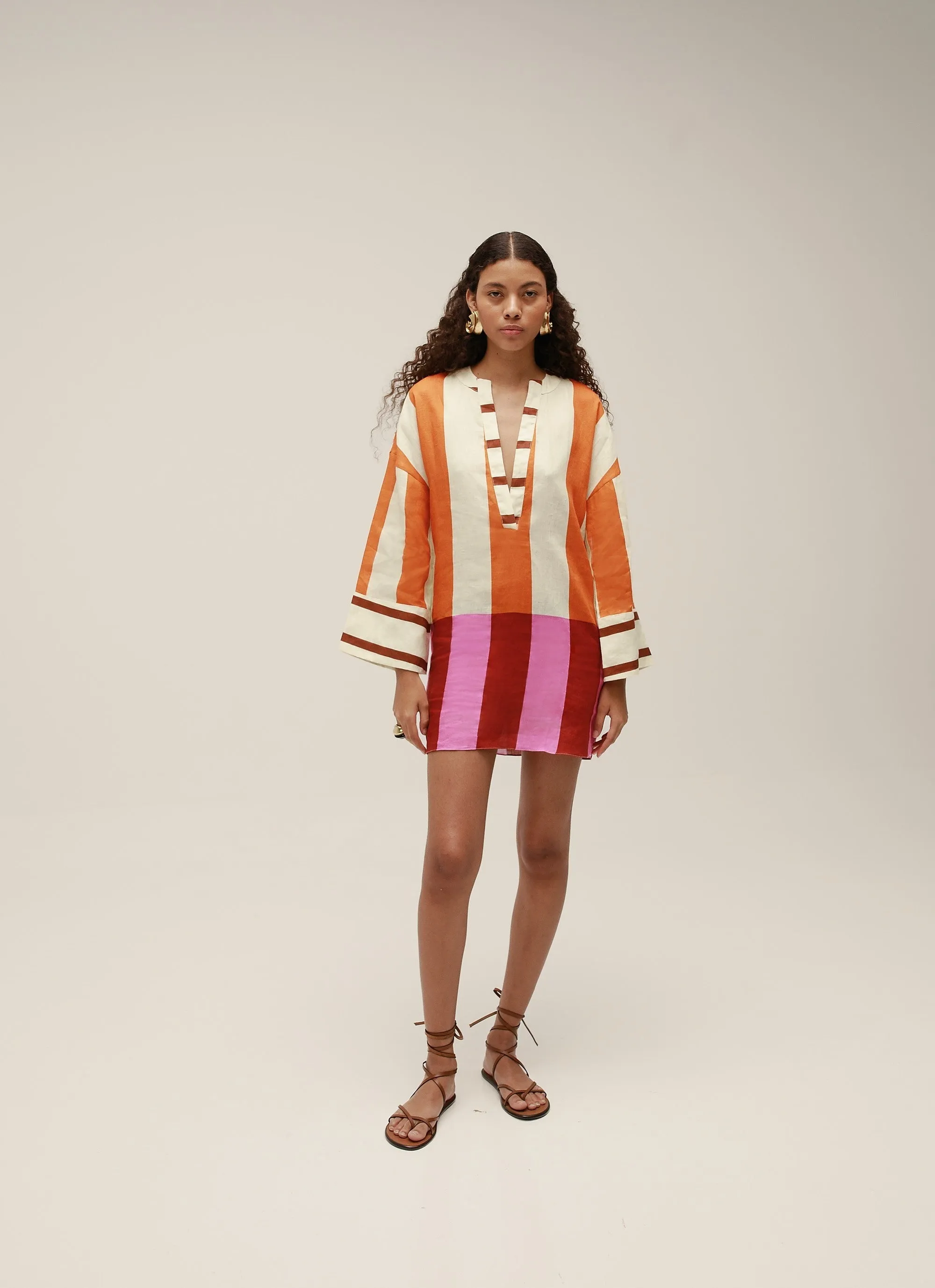 Cala de la Cruz Sienna Mini Kaftan Dress in Bengal Multi