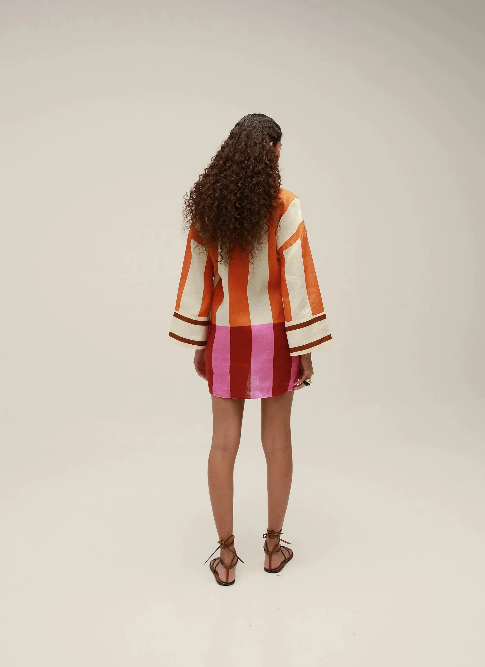 Cala de la Cruz Sienna Mini Kaftan Dress in Bengal Multi