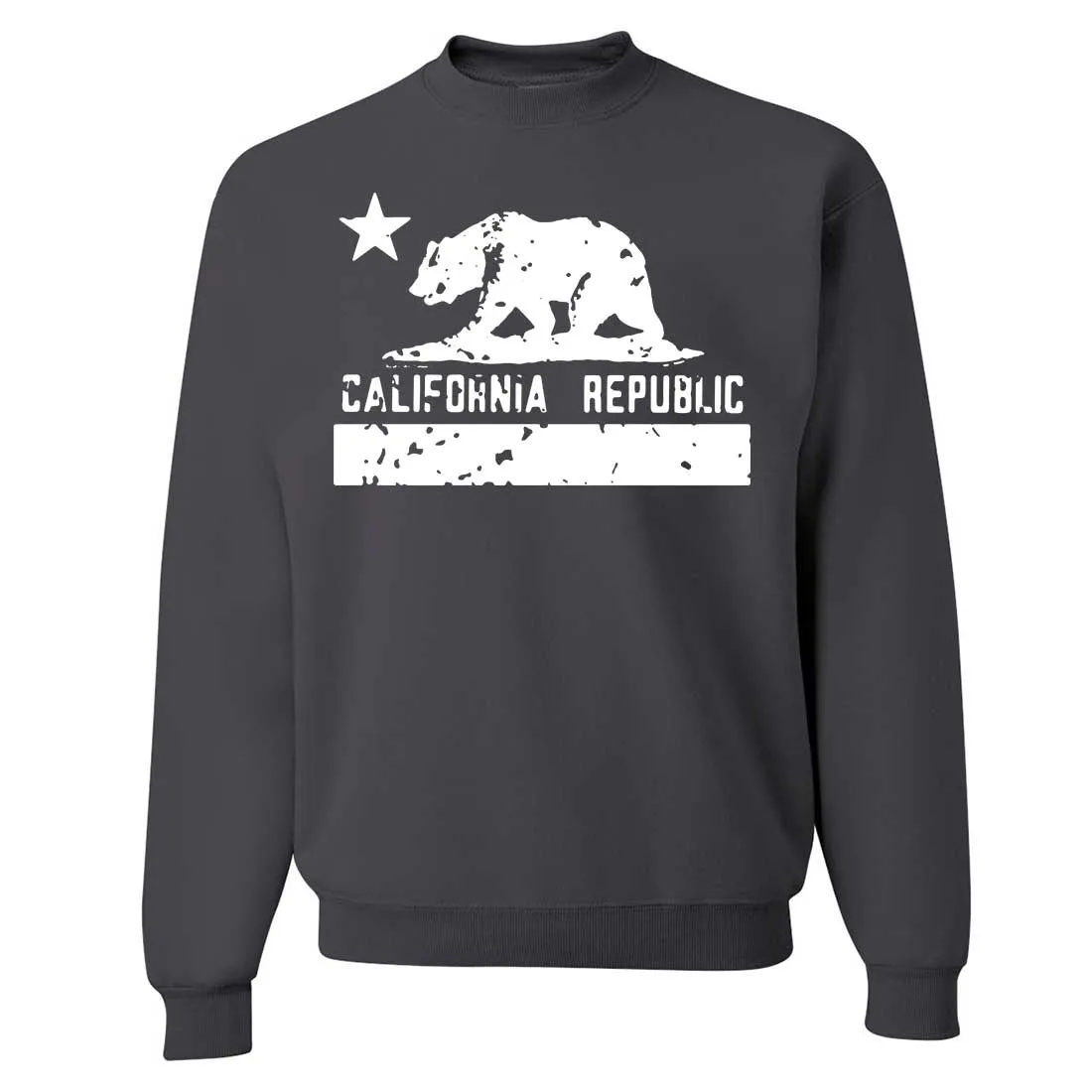 California Flag White Print Silhouette Crewneck Sweatshirt