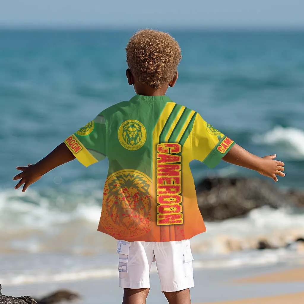 Cameroon Soccer Kid Hawaiian Shirt Indomitable Lions Football - Road To Champion DT03