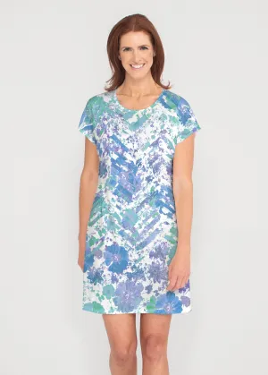 Capizee (16231) ~ French Terry Short Sleeve Crew Dress