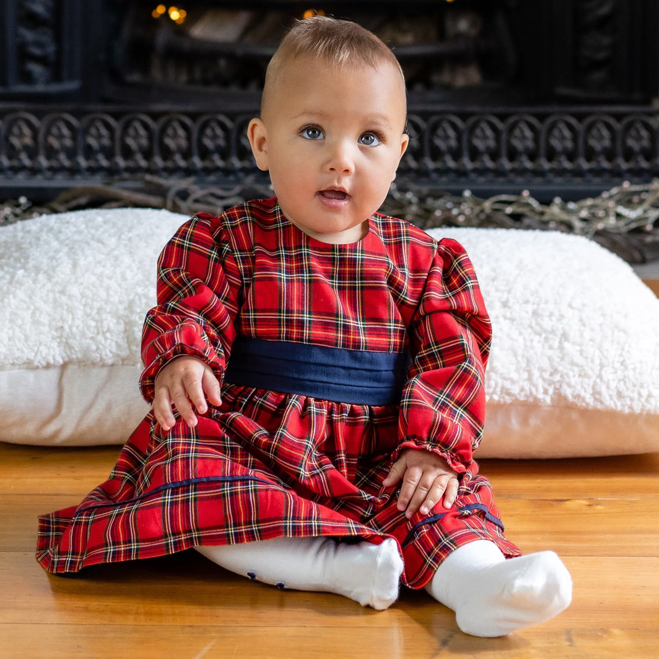 Carlina Red Girls Dress with Tights