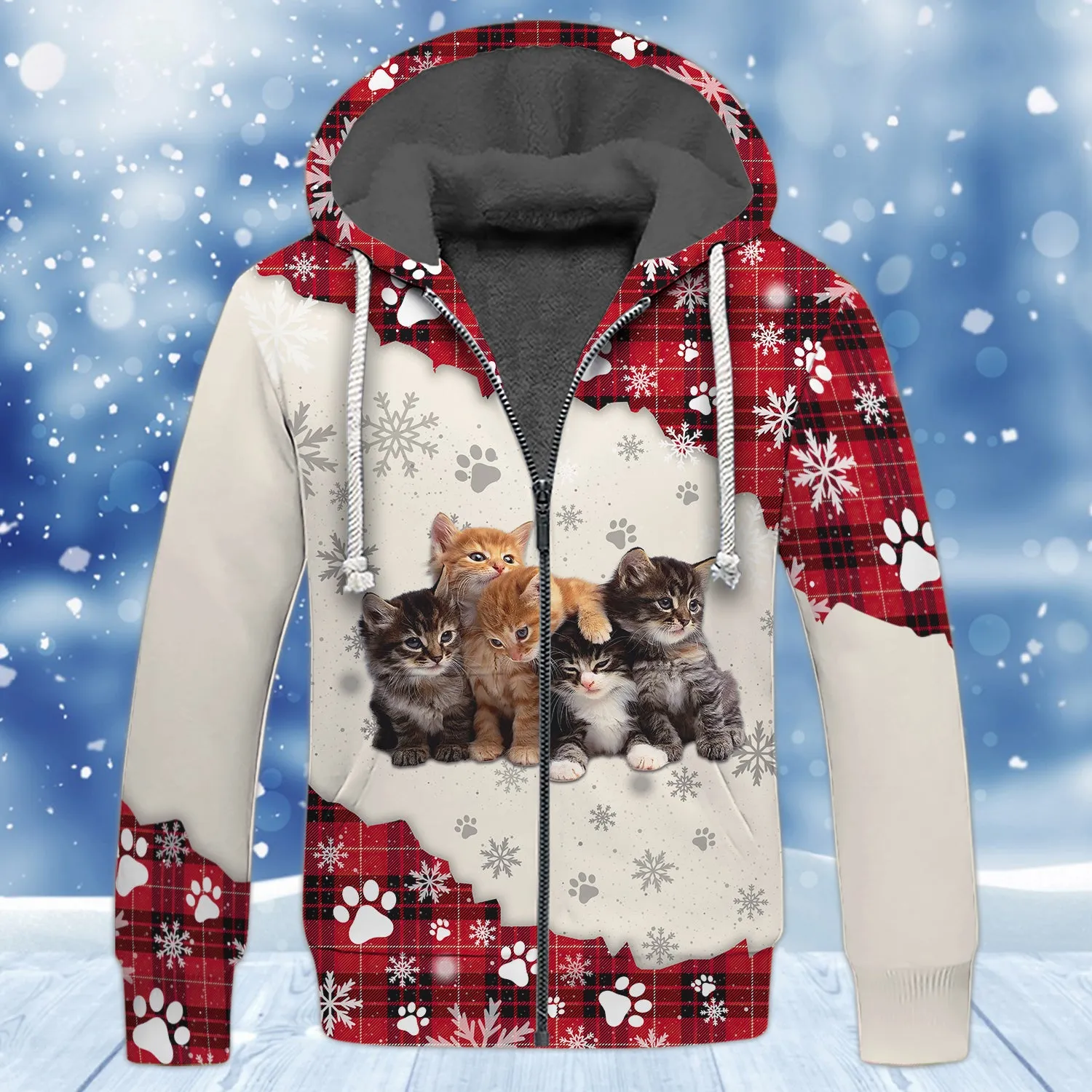 Cat and Snow 3D Full Print Shirts Cats Shirts NBTT