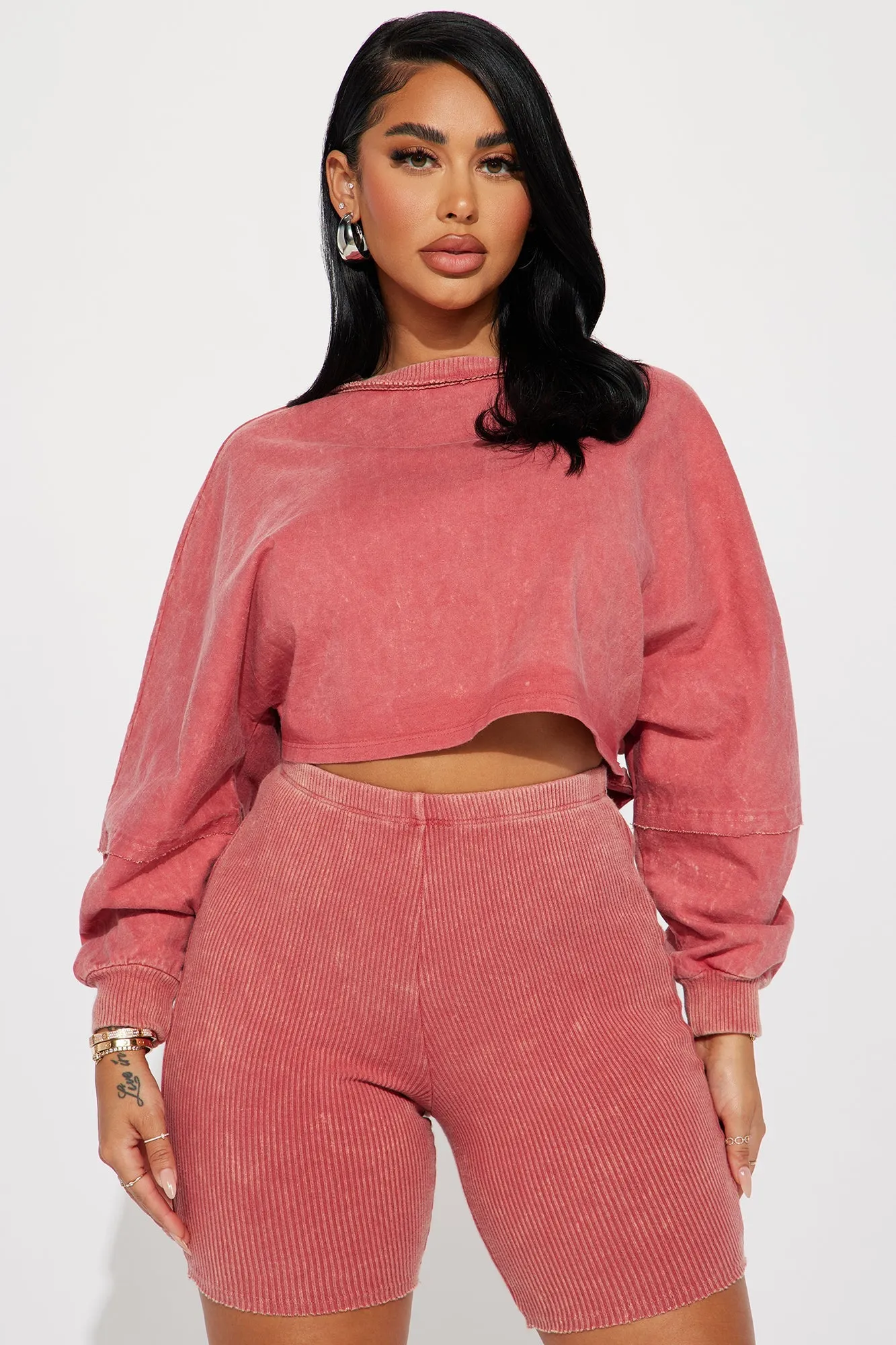 Cecilia Mineral Wash Short Set - Rust