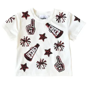 Cheer Shirt | Maroon & White