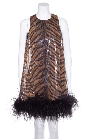 Chicago Tiger Print Sequin Mini Dress SZ N/A