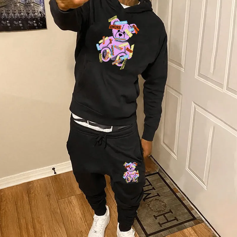Chictango Cartoon Bear Hoodie Set