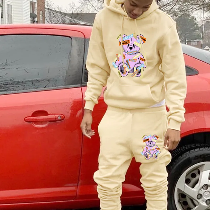 Chictango Cartoon Bear Hoodie Set