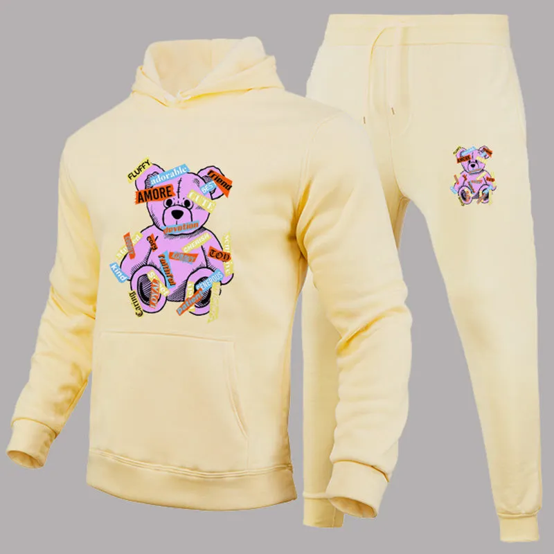 Chictango Cartoon Bear Hoodie Set