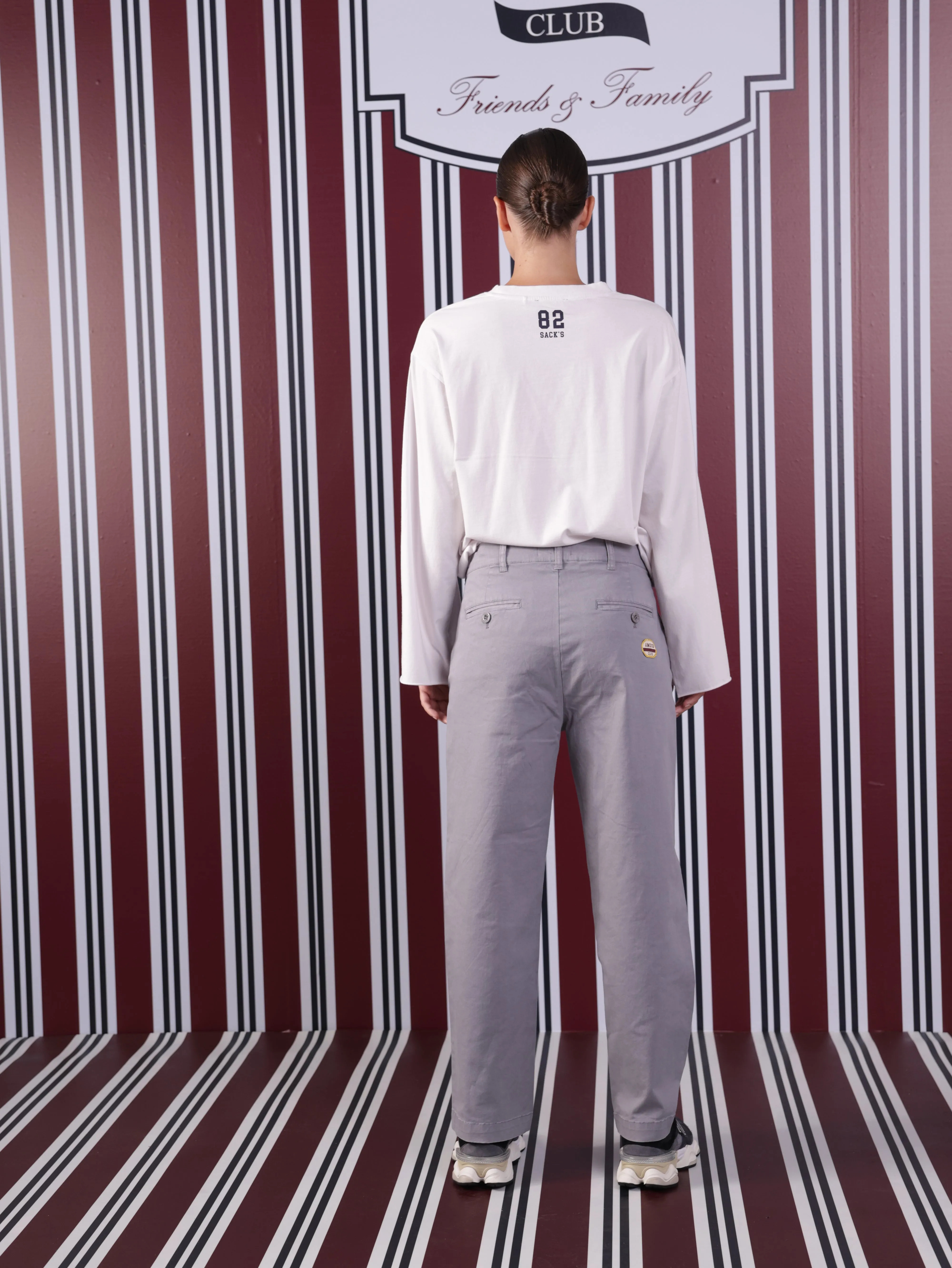 Chino Pants Embroidered Straight Leg