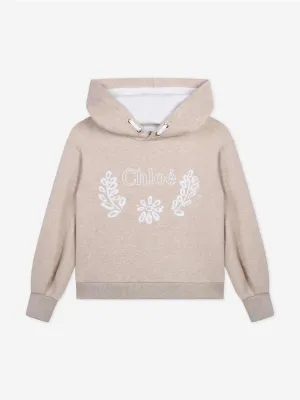 Chloé Girls Logo Hoodie in Beige