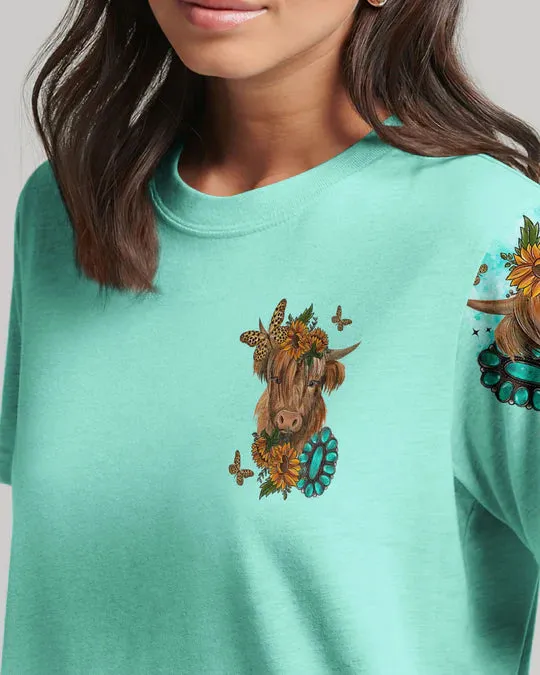 Christianartbag 3D T-Shirt For Women, Living Life Somewhere Between Jesus Cow Women's All Over Print, Christian Shirt, Faithful Fashion, 3D Printed Shirts for Christian Women, CABWTS01200923.