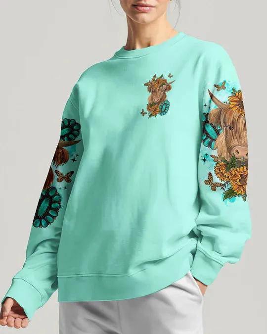 Christianartbag 3D T-Shirt For Women, Living Life Somewhere Between Jesus Cow Women's All Over Print, Christian Shirt, Faithful Fashion, 3D Printed Shirts for Christian Women, CABWTS01200923.