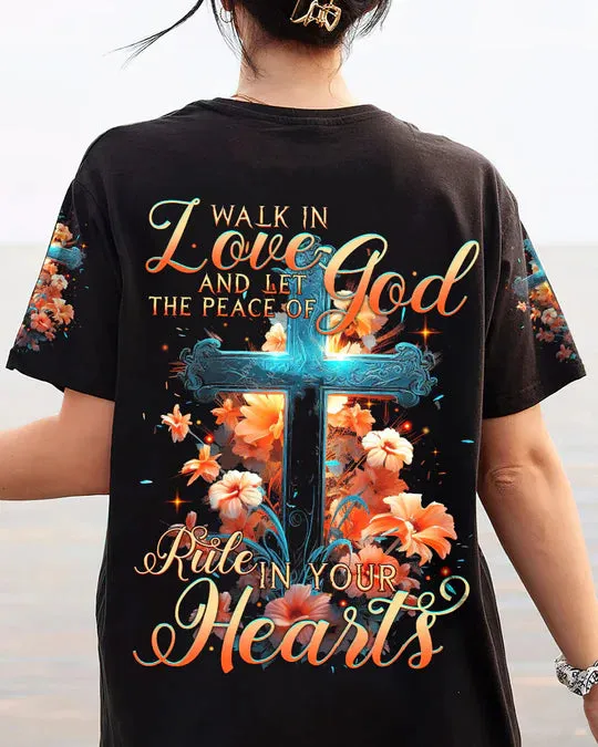 Christianartbag 3D T-Shirt For Women, The Peace Of God Rule In Your Hearts Women's All Over Print Shirt, Christian Shirt, Faithful Fashion, 3D Printed Shirts for Christian Women