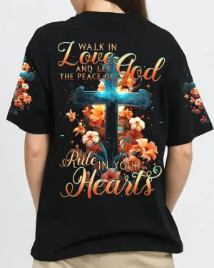 Christianartbag 3D T-Shirt For Women, The Peace Of God Rule In Your Hearts Women's All Over Print Shirt, Christian Shirt, Faithful Fashion, 3D Printed Shirts for Christian Women