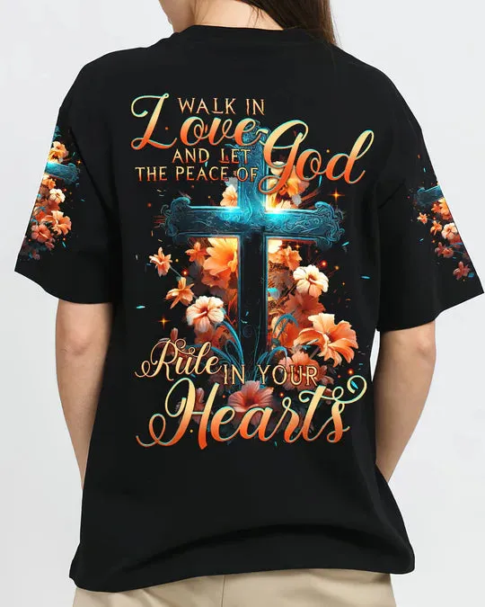 Christianartbag 3D T-Shirt For Women, The Peace Of God Rule In Your Hearts Women's All Over Print Shirt, Christian Shirt, Faithful Fashion, 3D Printed Shirts for Christian Women