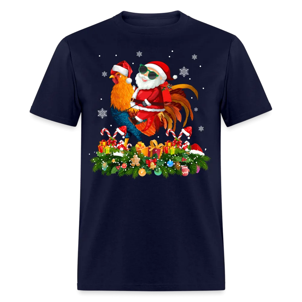 Christmas - Santa Rides - Family Shirts Men, Woman Christmas T Shirts